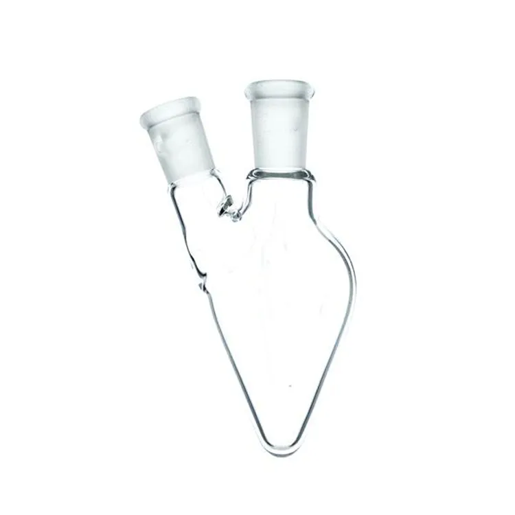 Kelalang Bentuk Pear Kaca Borosilikat Dengan Dua Leher