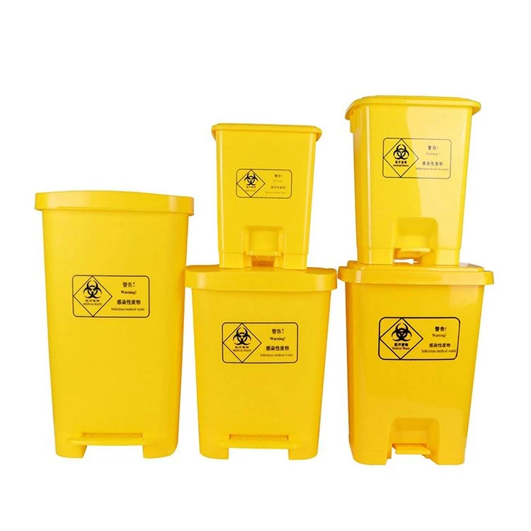 Plastik Biohazard Perubatan 15L 40L Hospital Menggunakan Pedal Tong Sampah